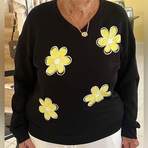 Hand painted long sleeve t shirt flower power